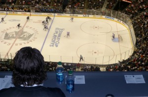 Another game with Mike Richards watching from the press box
